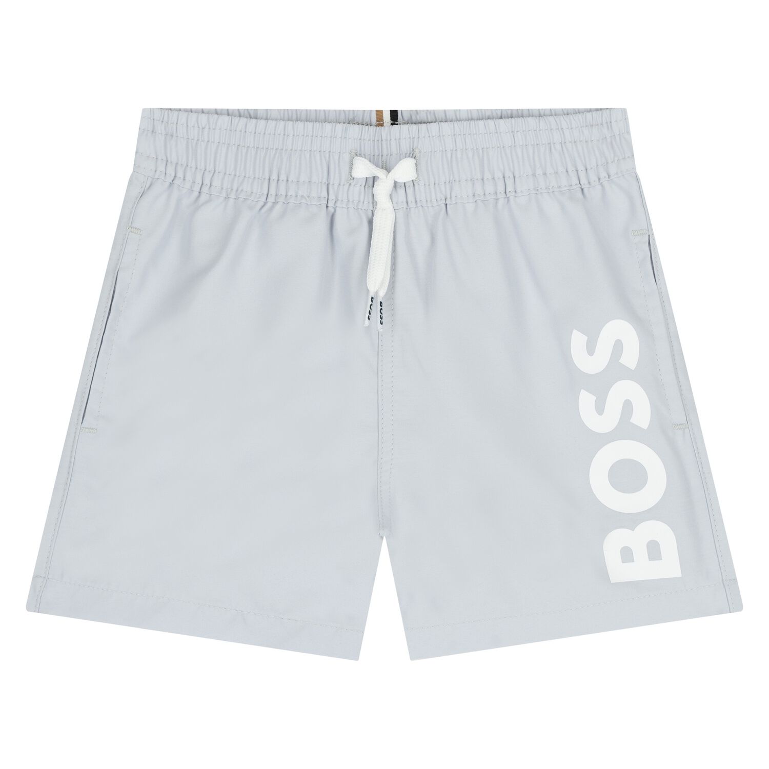Younger Boys Blue Logo Swim Shorts, 2, hi-res