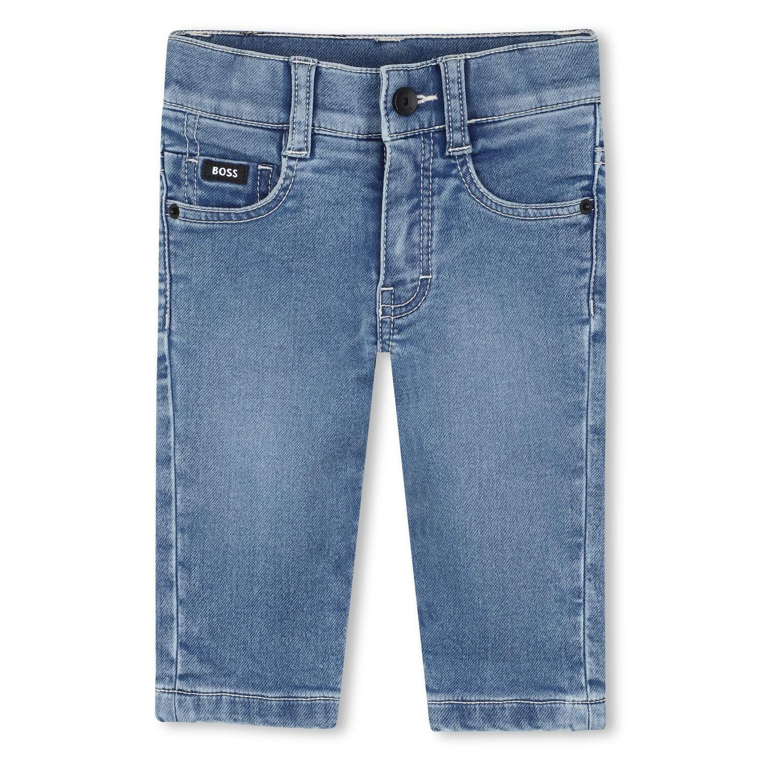 Younger Boys Blue Denim Jeans, 1, hi-res