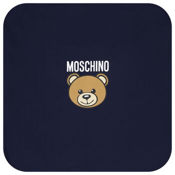 Navy Blue Teddy Bear Logo Baby Blanket