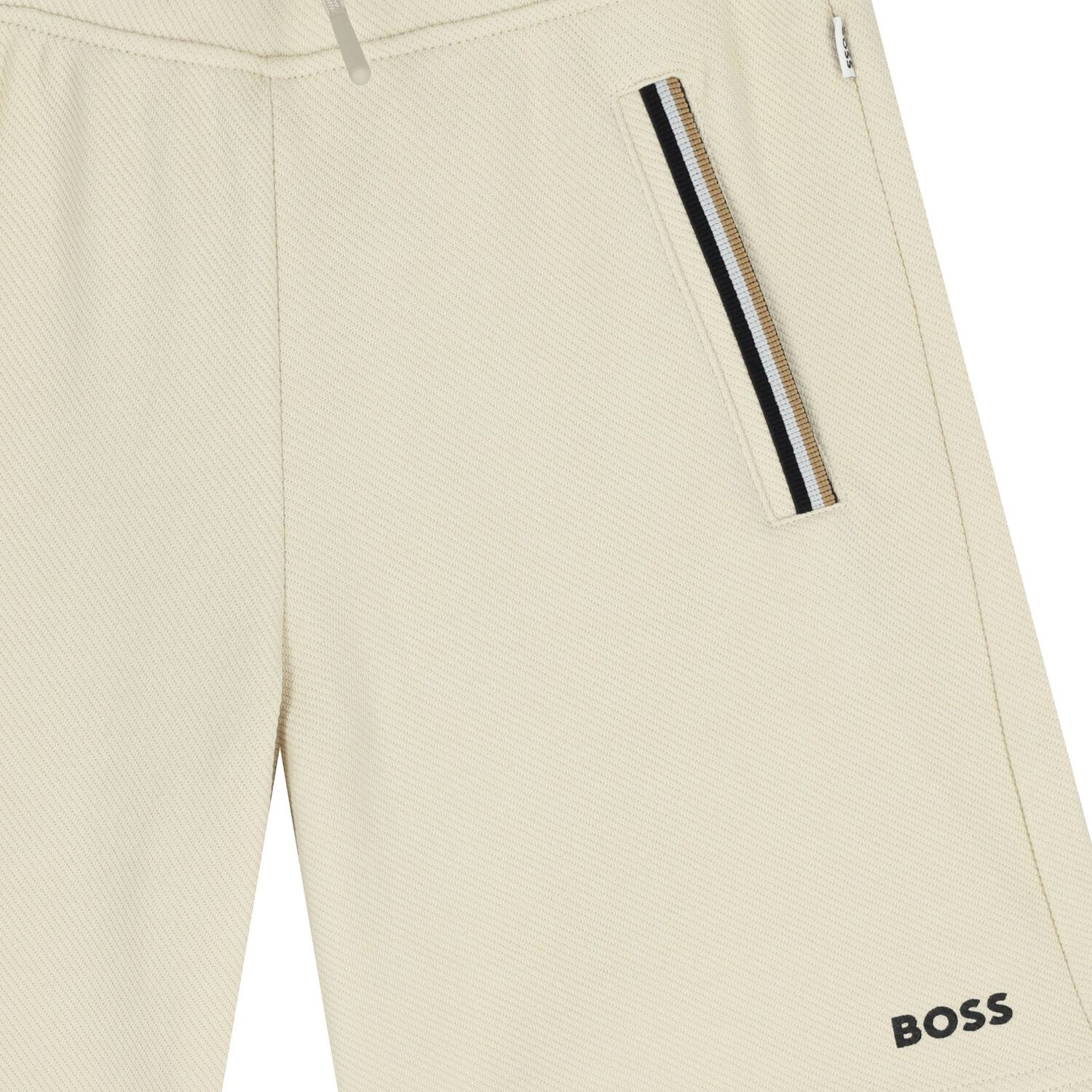 Boys Beige Logo Shorts, 2, hi-res
