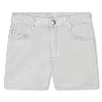 Girls Silver Logo Shorts