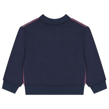 Girls Navy Blue Sequin Sweatshirt