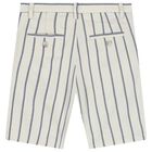 Boys Ivory & Navy Blue Striped Shorts Set, 2, hi-res
