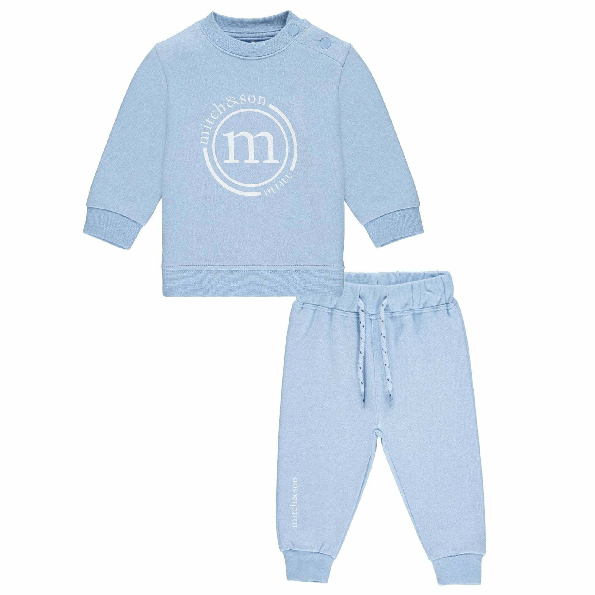 Mitch Son Baby Boys Blue Logo Tracksuit Junior Couture