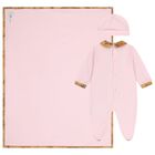 Baby Girls Pink & Beige Geo Map Babygrow Gift Set, 2, hi-res
