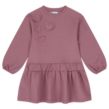 Girls Pink Heart Dress