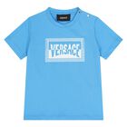 Younger Boys Blue Logo T-Shirt, 1, hi-res