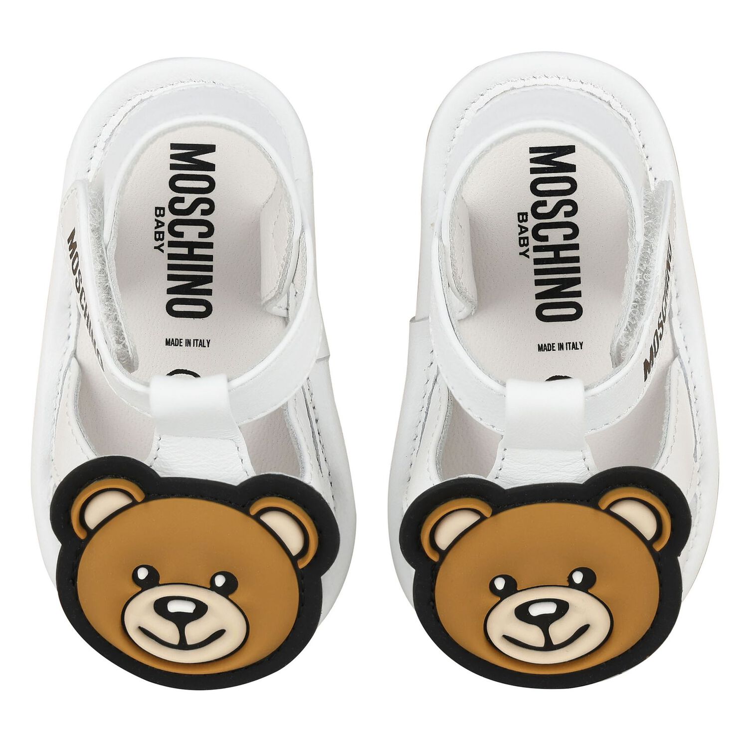White Teddy Bear Baby Sandals, 1, hi-res