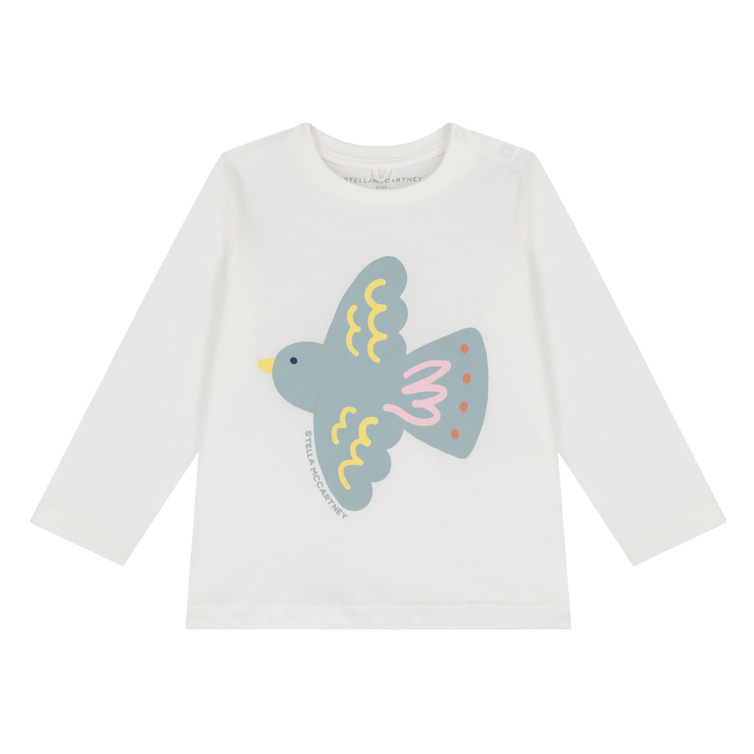 Younger Girls Ivory Bird Long Sleeve Top, 1, hi-res image number null