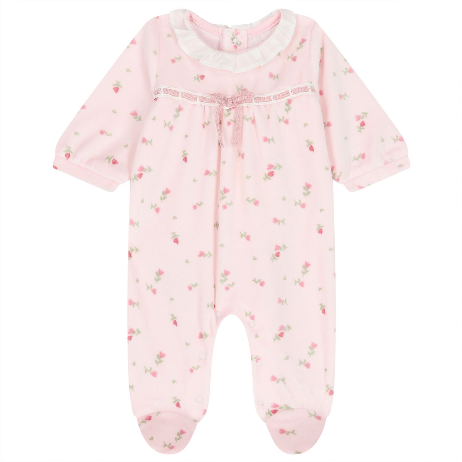 Baby Girls Pink Floral Babygrows ( 2-Pack ), 2, hi-res