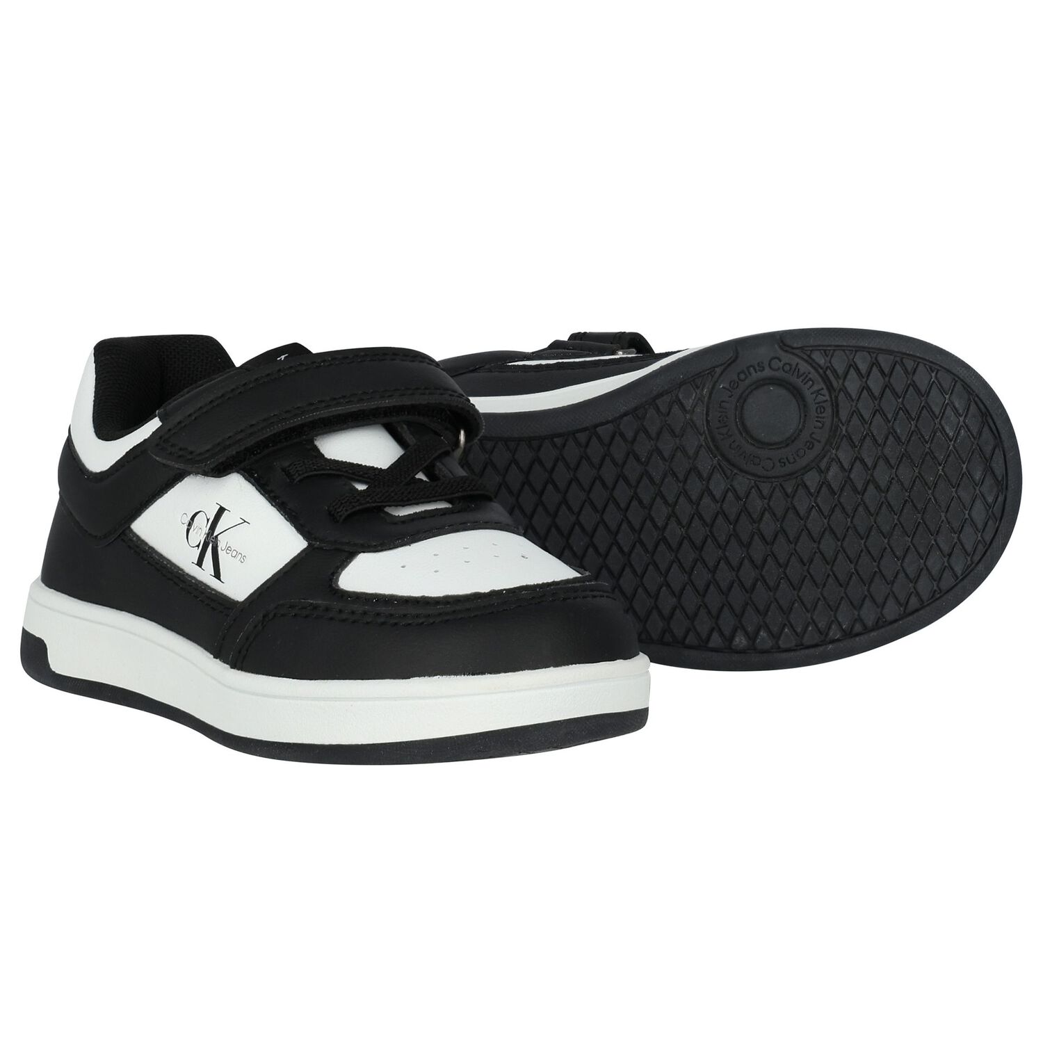 Boys Black & White Logo Trainers, 1, hi-res image number null
