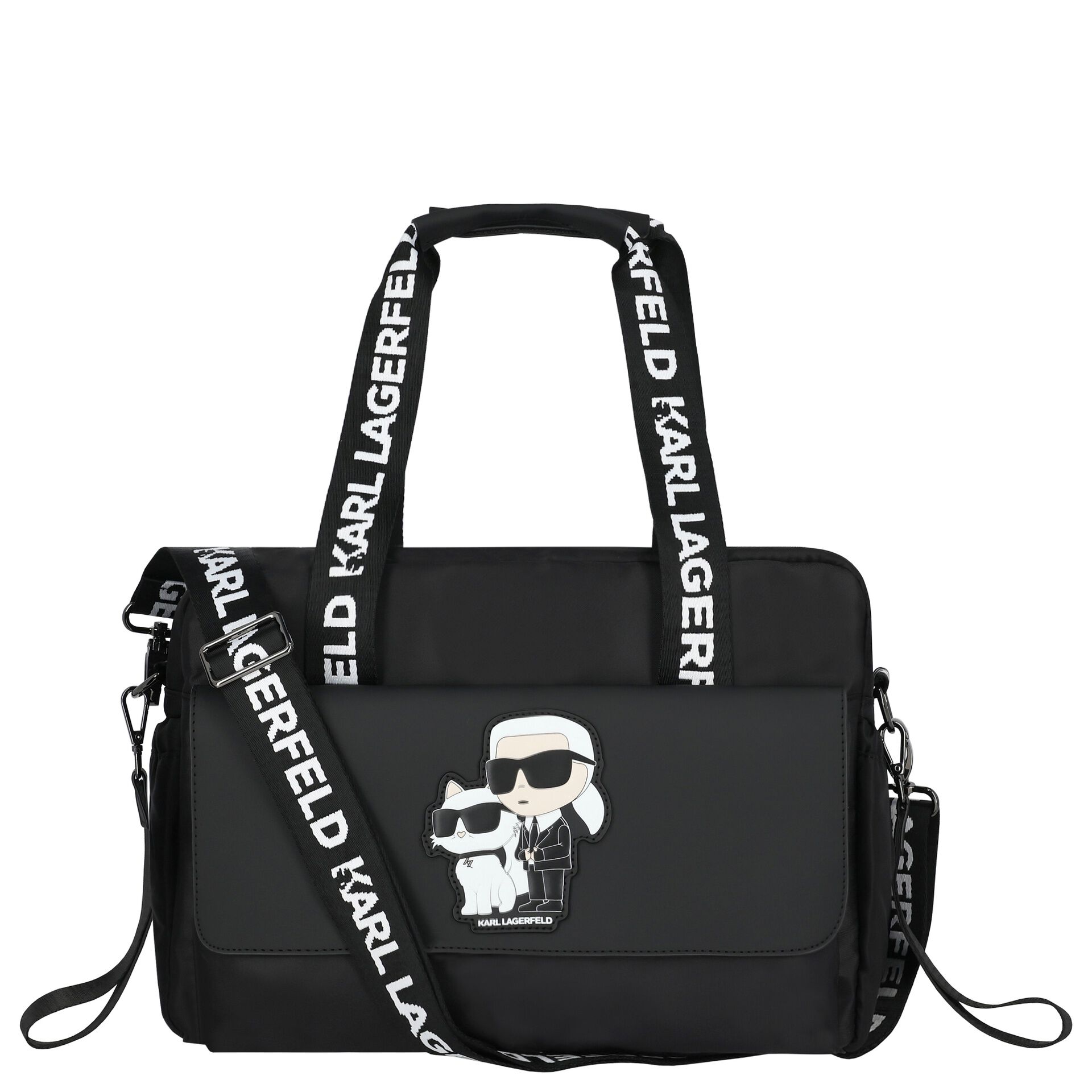 KARL LAGERFELD Black Logo Baby Changing Bag Junior Couture
