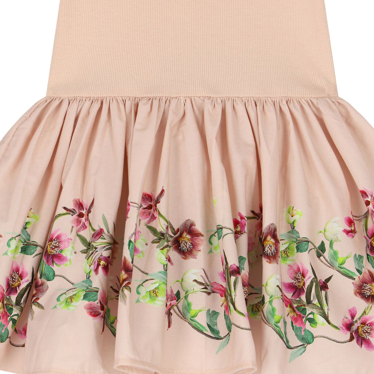 Younger Girls Pink Floral Print Dress, 1, hi-res image number null
