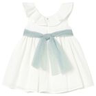 Younger Girls White Tulle Dress, 1, hi-res