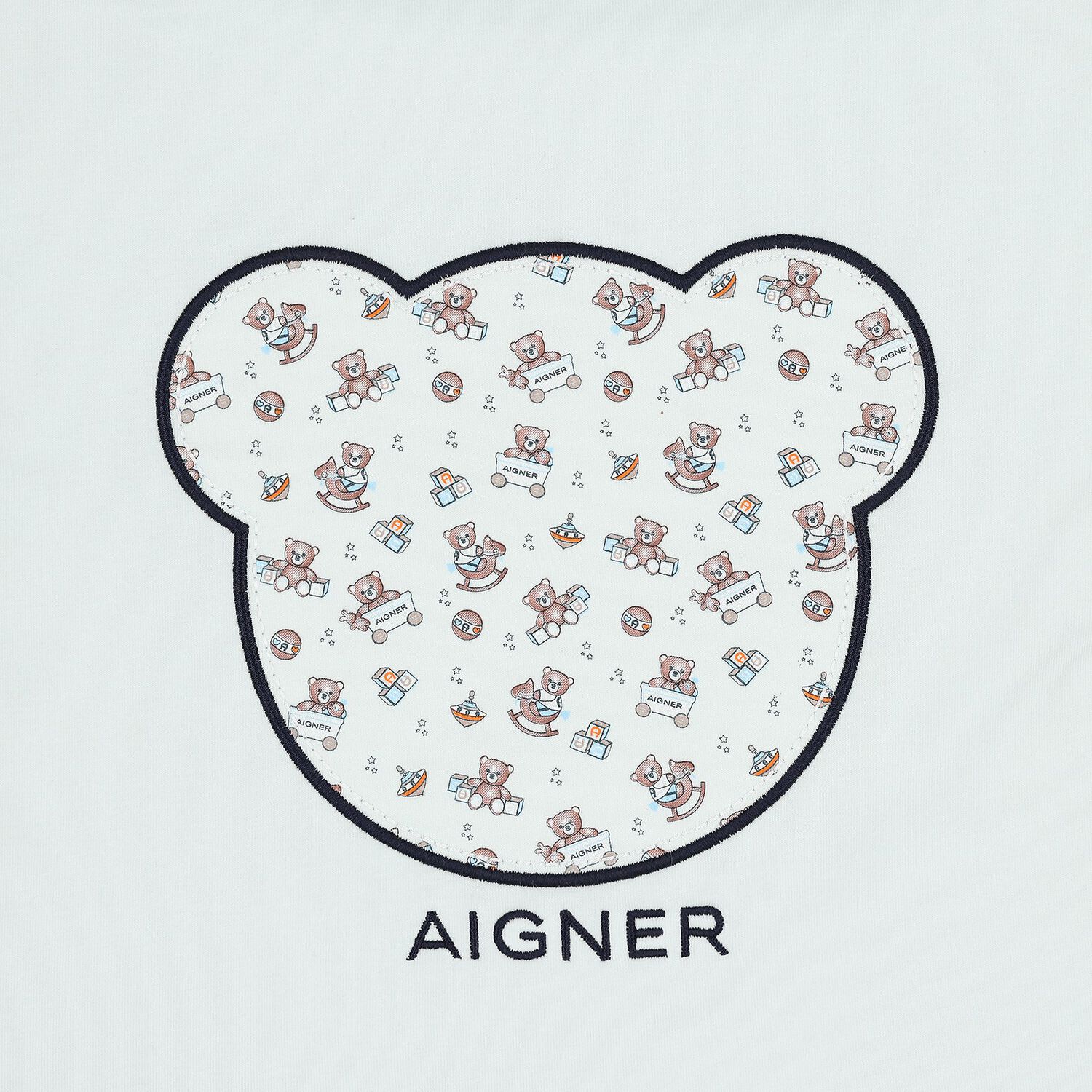 Baby Boys Blue & White Teddy Bear Logo Nest, 2, hi-res