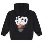 Boys Black Basketball Logo Hooded Top, 1, hi-res