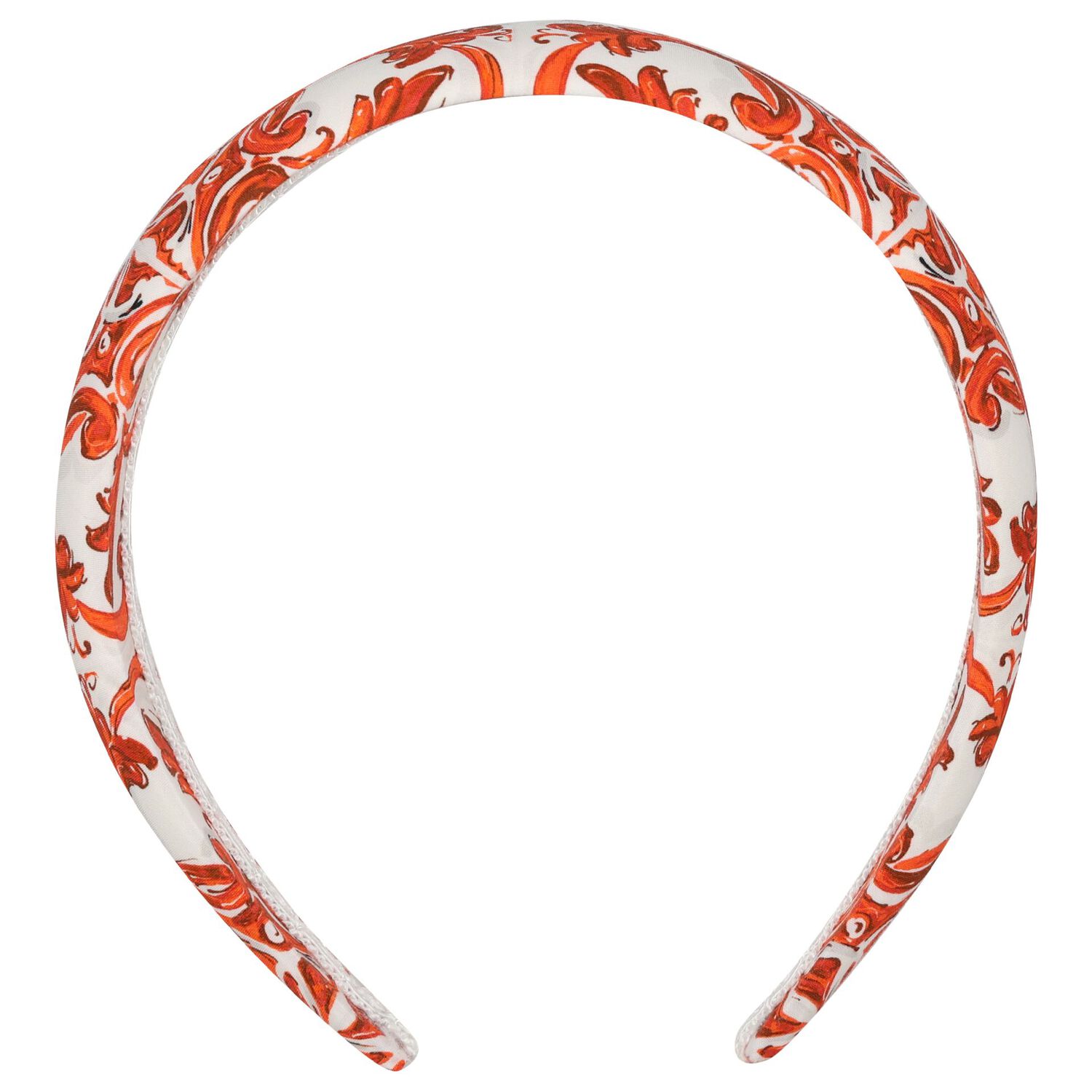 Girls White & Orange Majolica Headband, 1, hi-res