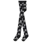 جوارب بنقشة الزهور باللون الاسود للبنات, 1, hi-res