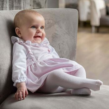 Girls White & Pink Dress Set