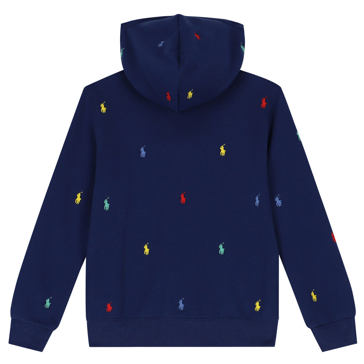 Boys Navy Blue Logo Hooded Zip Up Top, 1, hi-res image number null