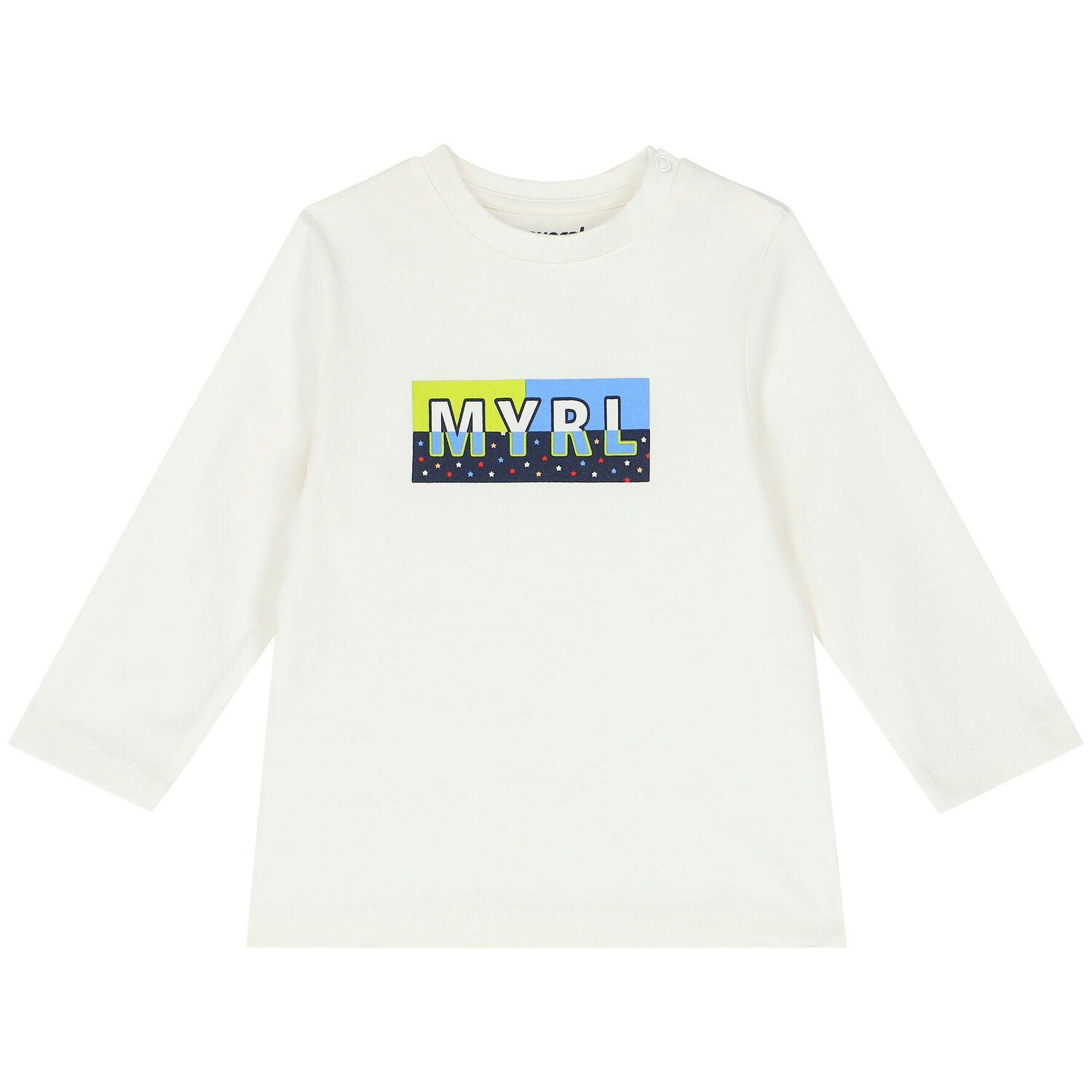 Younger Boys Ivory Logo Long Sleeve Top, 1, hi-res image number null