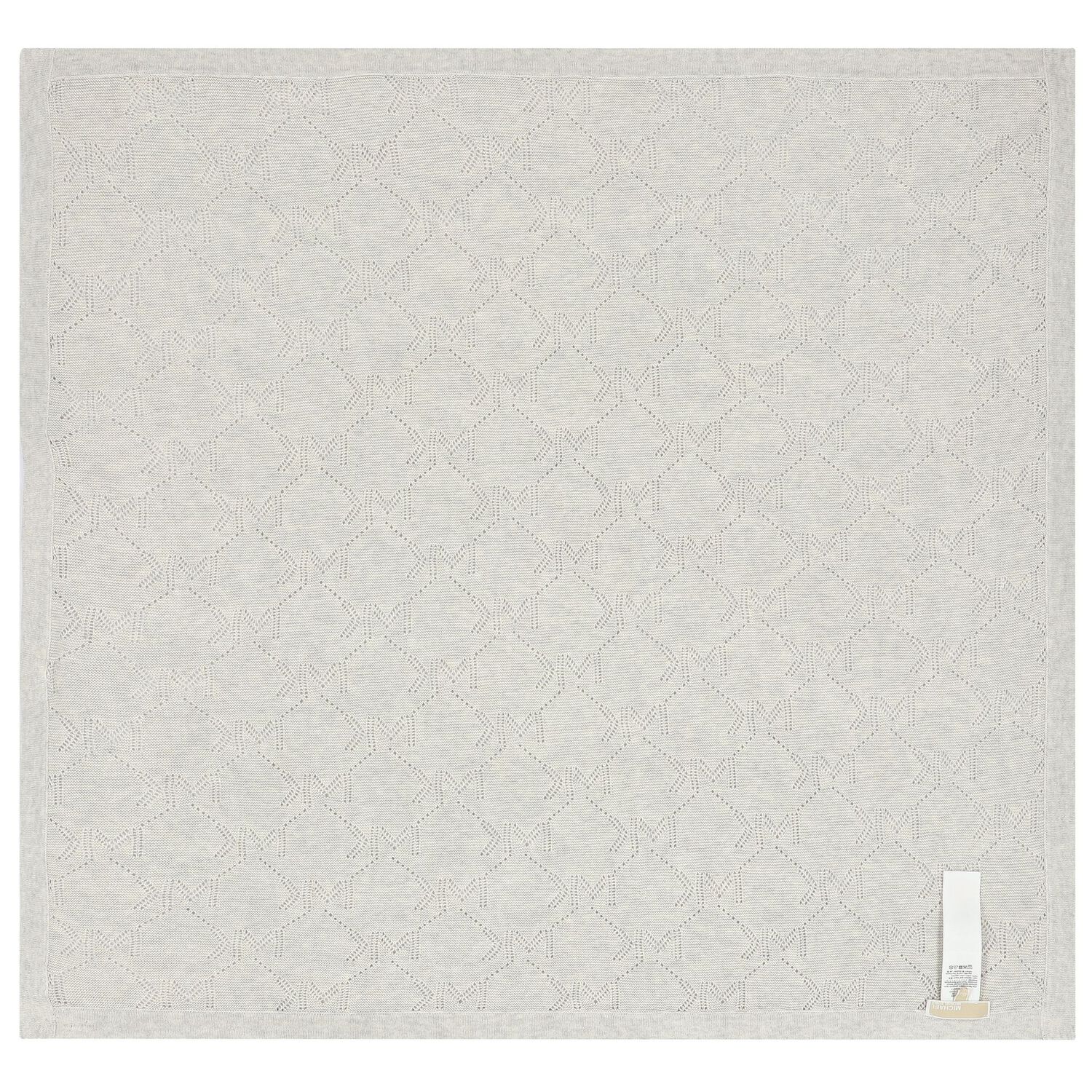 Grey Logo Knitted Baby Blanket, 1, hi-res image number null