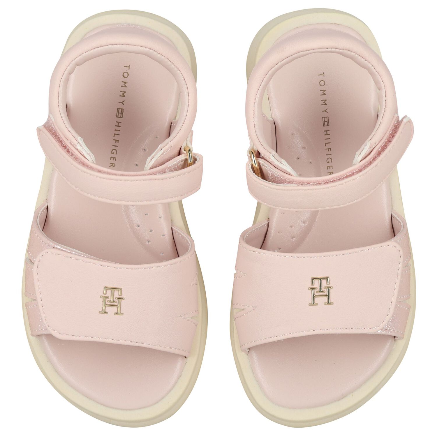 Girls Pink Logo Sandals, 1, hi-res