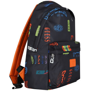 Boys Black Logo Backpack