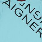 تيشيرت أولاد بالشعار باللون الأزرق, 4, hi-res