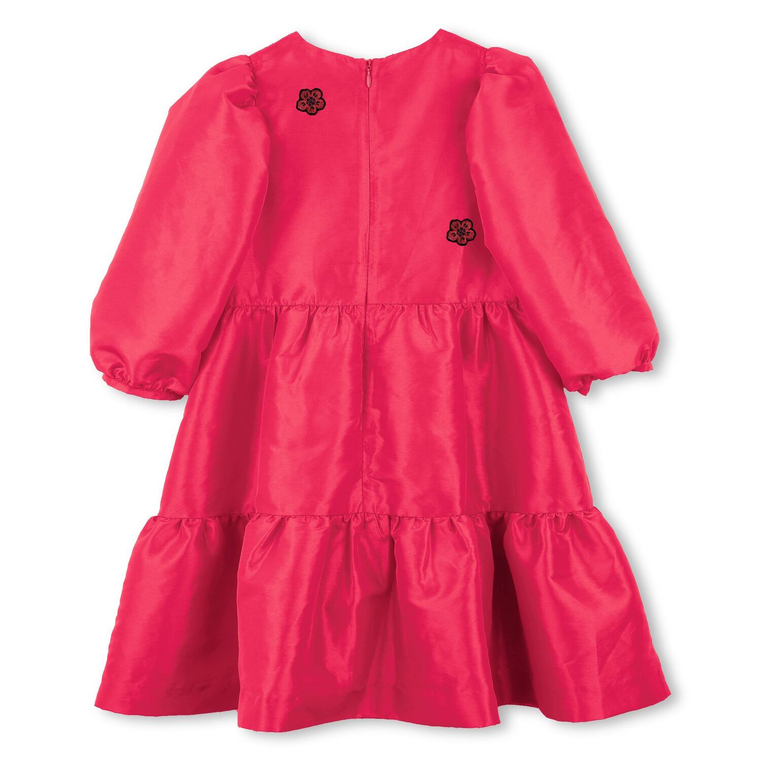 Girls Pink Flower Tiered Dress, 1, hi-res image number null