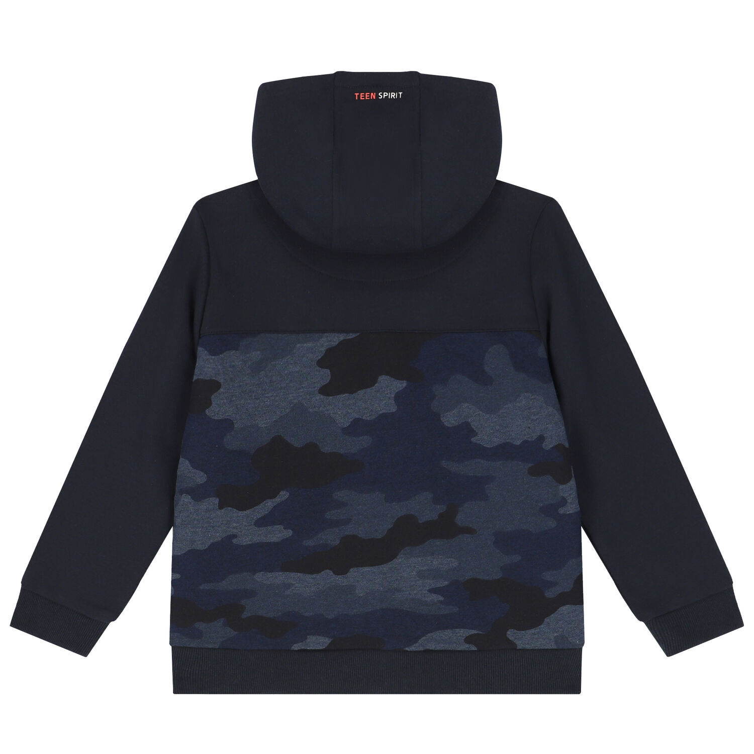 Boys Navy Camouflaged Zip Up Top, 1, hi-res image number null