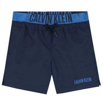 Boys Navy Logo Swim Shorts