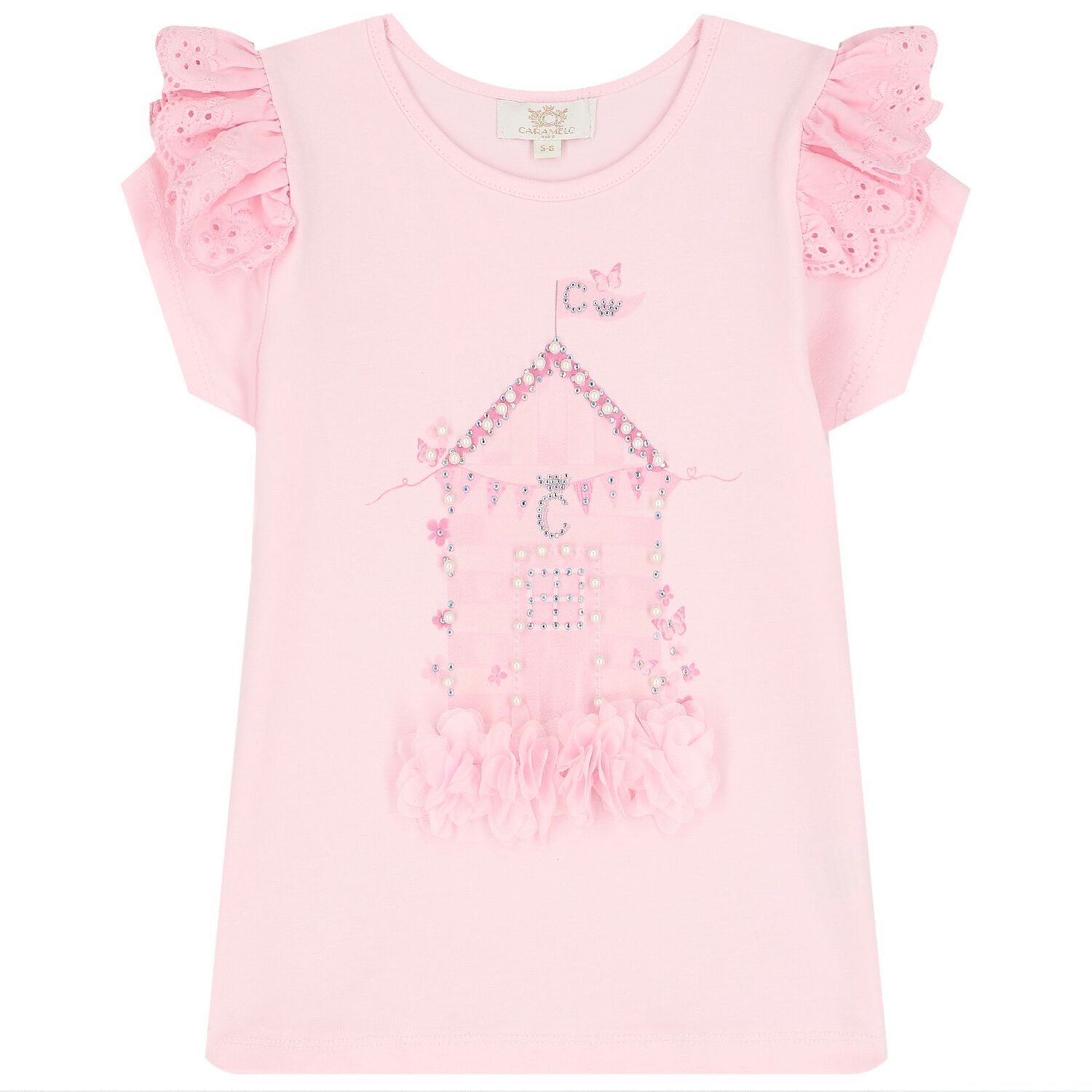 Girls Pink Broderie Anglaise Skirt Set, 1, hi-res image number null