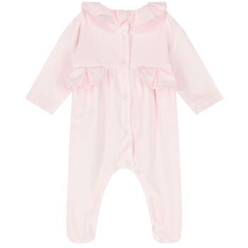 Baby Girls Pink Bow Babygrow