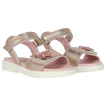 Girls Gold Butterfly Sandals