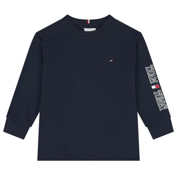 Boys Navy Blue Long Sleeve Top