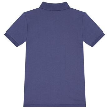 Boys Navy Blue & Red Stripe Big Pony Polo Shirt