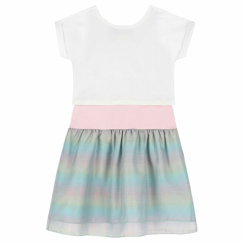 Girls White, Pink & Green Logo Dress Set, 1, hi-res image number null