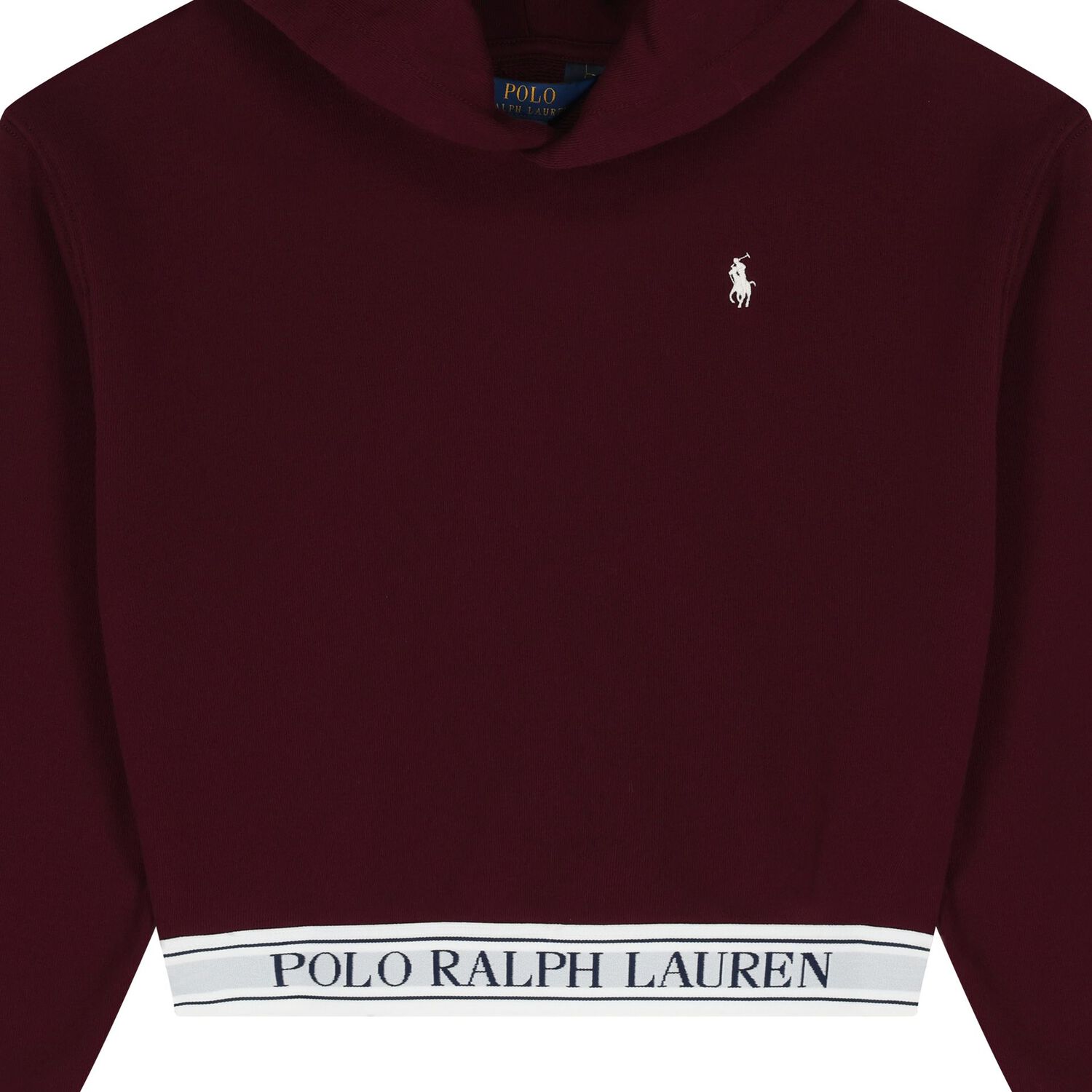 Girls Burgundy Logo Hooded Top, 1, hi-res