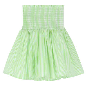 Girls Green & White Striped Skirt