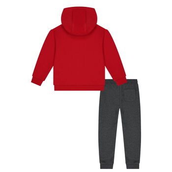 Boys Red & Grey Logo Tracksuit