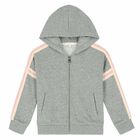 Girls Grey Zip Up Logo Top, 1, hi-res