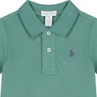 طقم شورت أولاد بالشعار باللون الأخضر والأزرق للأطفال, 1, hi-res