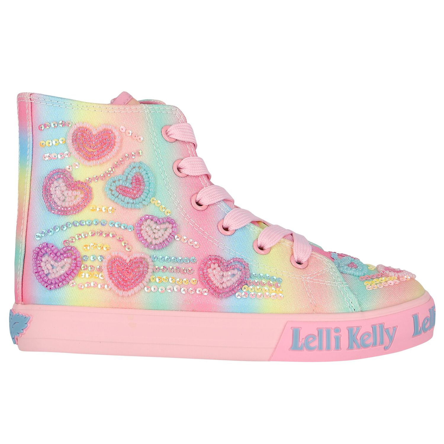 Girls Rainbow Logo Trainers, 1, hi-res