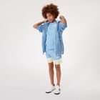 شورت سباحة أولاد بالشعار باللون الأزرق والأصفر, 1, hi-res