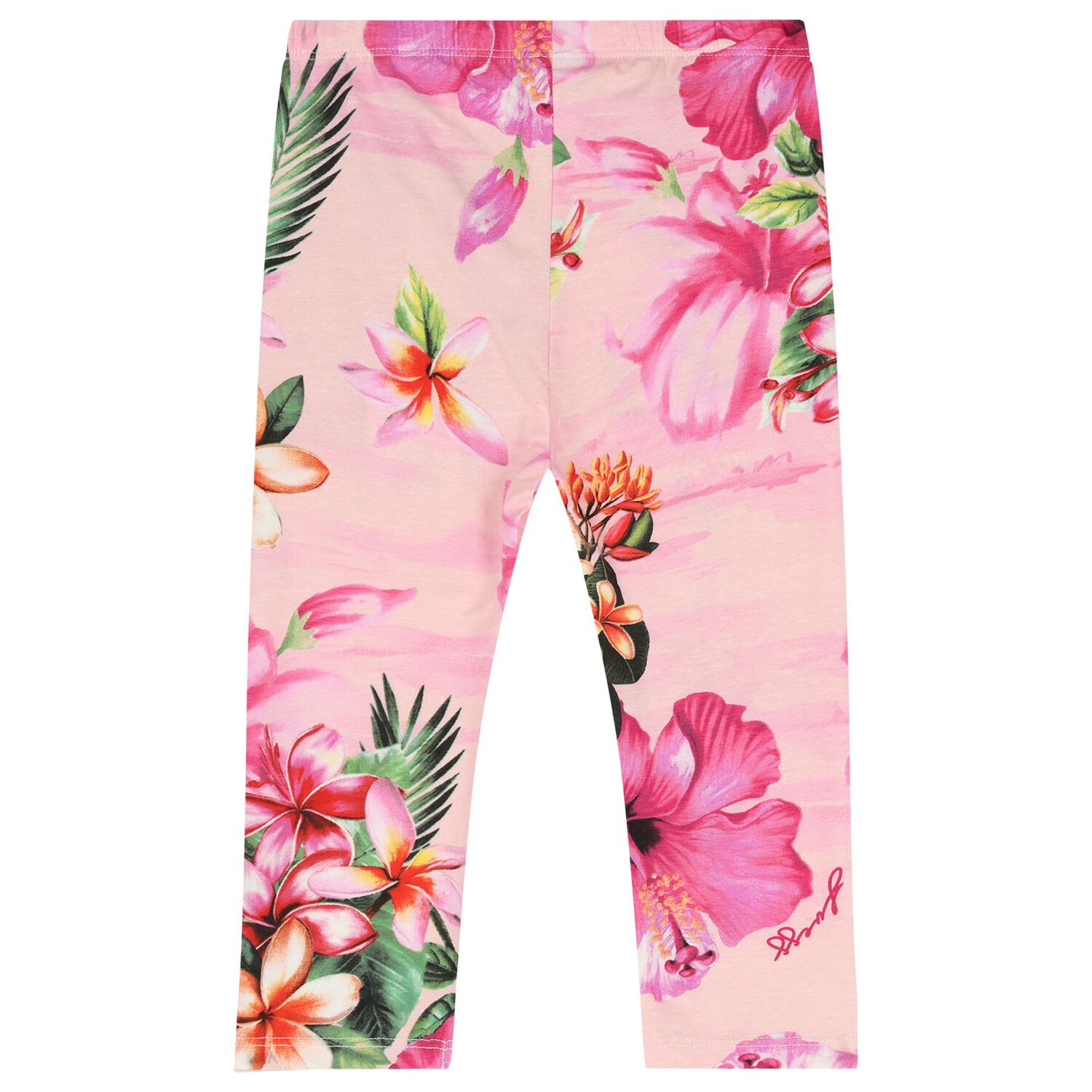 Girls Pink Floral Logo Leggings Set, 1, hi-res