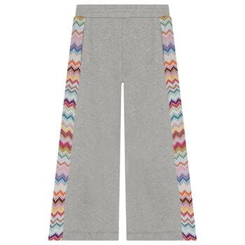 Girls Grey Zigzag Glittery Trousers