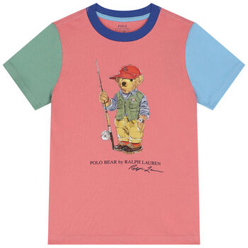 Boys Pink Polo Bear T-Shirt