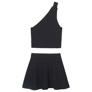 Girls Black Skirt Set