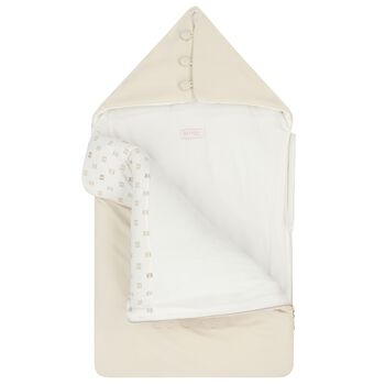 Baby Girls Beige & Ivory Logo Nest